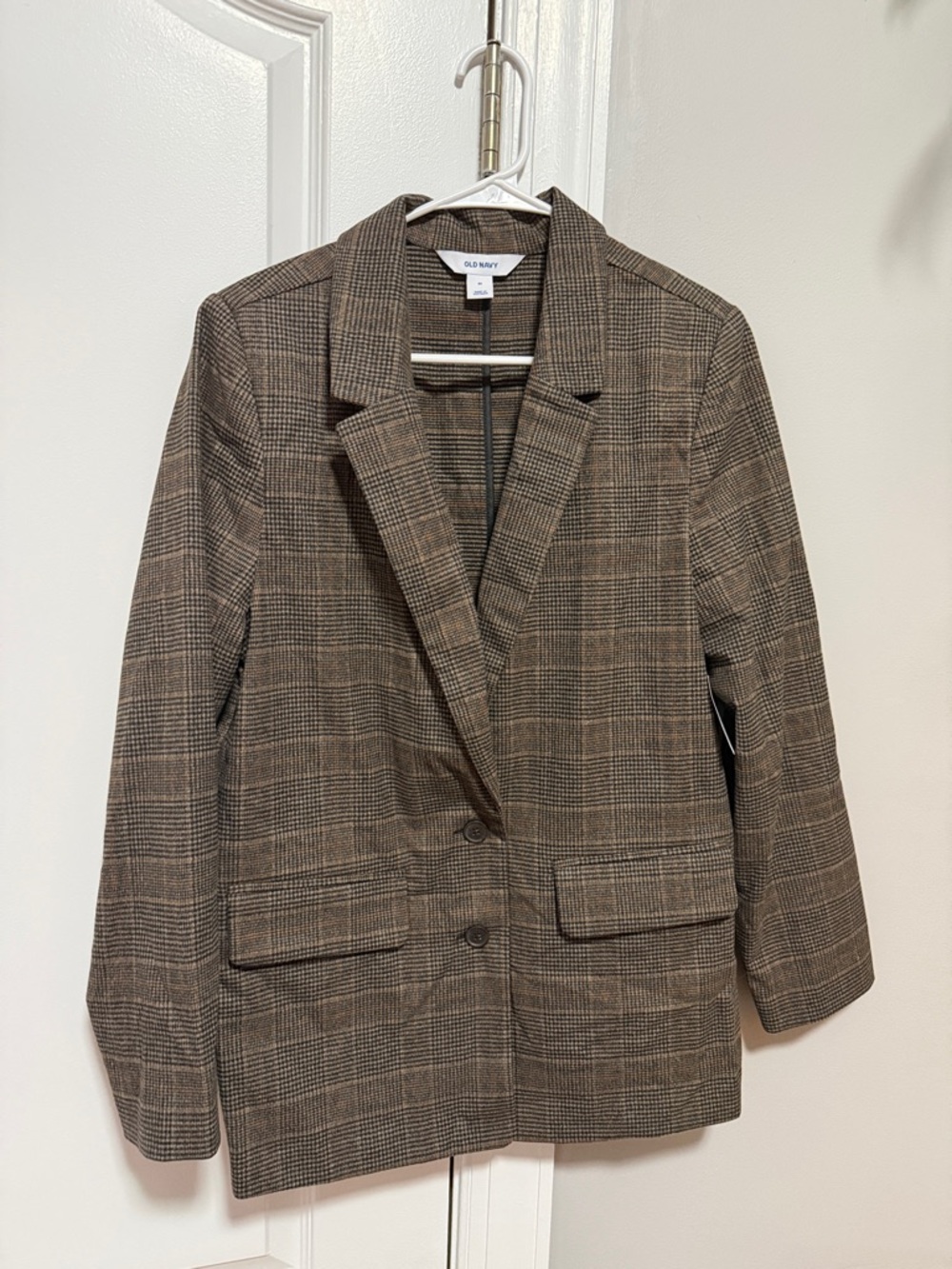 Old Navy Brown Plaid Blazer Jacket